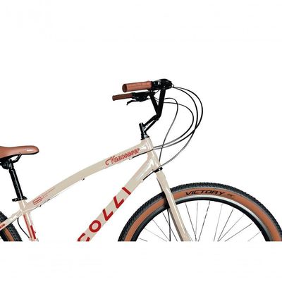 Bicicleta Aro 29 Colli Vancouver Confort 21 Marchas Freio A Disco Bege Retrô