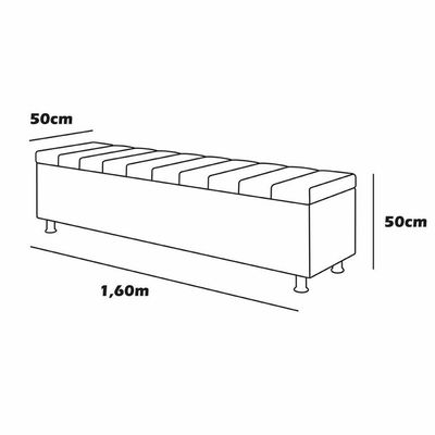 Calçadeira Baú Recamier Estofado Queen 160 Cm ônix Veludo Marrom