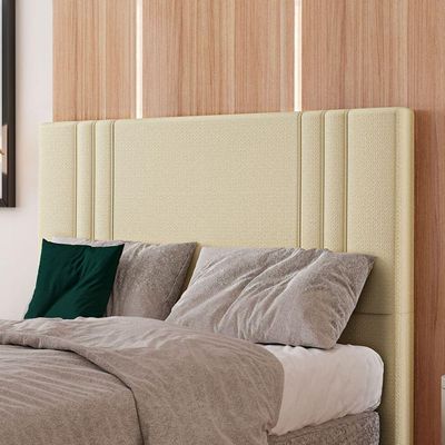 Cabeceira Estofada Casal 140 Cm Diamante Linho Creme