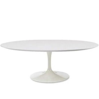 Mesa Saarinen Oval 198x122 cm Laca Branca Yescasa Branco