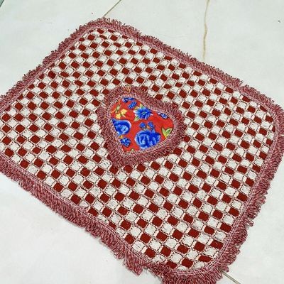 Kit 3 Peças Tapete Banheiro Xadrez Daminha Taolha De Piso Chão 50x40cm Várias Cores Vermelho Com Estampa