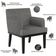 Kit 02 Poltronas Decorativas Sala de Estar Base Preto Beatriz W01 Linho Cinza Escuro - Lyam Decor
