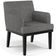 Kit 02 Poltronas Decorativas Sala de Estar Base Preto Beatriz W01 Linho Cinza Escuro - Lyam Decor