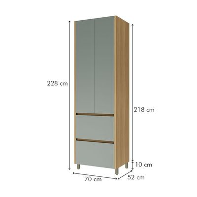 Paneleiro 2 Portas 2 Gavetas 70cm 100% Mdf Rainha