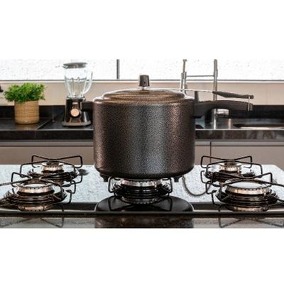 Panela de Pressão 10 Litros Aluminio Preto Craquelado Real
