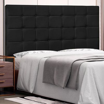 Cabeceira Decorativa Queen Size 1,60M Tropea PU Preto - Gran Belo