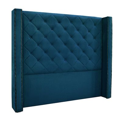 Cabeceira Decorativa Queen Size 1,84M Loewe Veludo Azul Marinho - Gran Belo