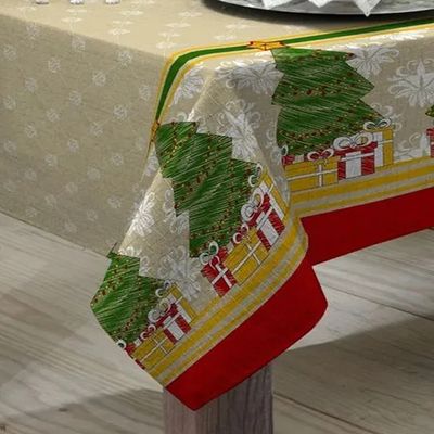 Toalha Mesa Retangular Gourmet 140x290cm Natal Árvore Raner