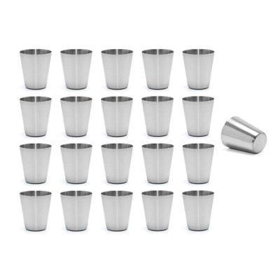 Copo Mini Aço Inox 30ml Cafe Molho Sobremesa Aperitivo 50un