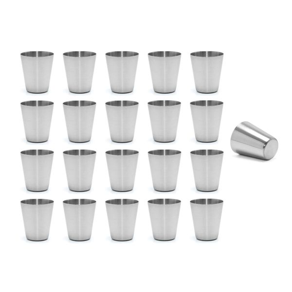 Copo Mini Aço Inox 30ml Cafe Molho Sobremesa Aperitivo 50un