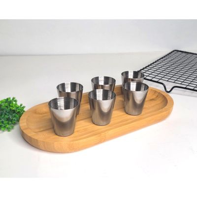 Copo Mini Aço Inox 30ml Cafe Molho Sobremesa Aperitivo 50un