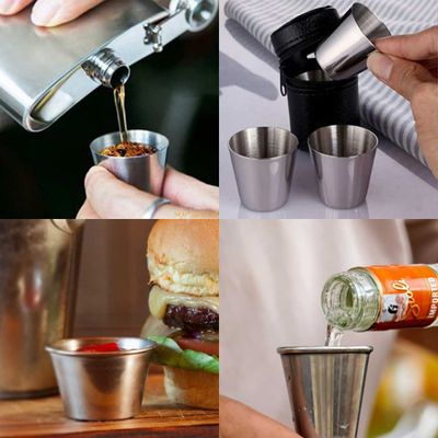 Copo Mini Aço Inox 30ml Cafe Molho Sobremesa Aperitivo 50un