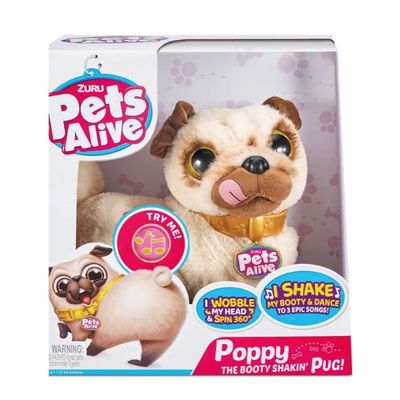Pelúcia Pets Alive Cachorro Poppy Pug do Rebolado - Candide 1205