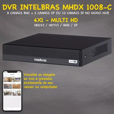 Kit 3 Cameras Intelbras 1120 b Full Color, Dvr 8 Canais C/ Hd 500 gb