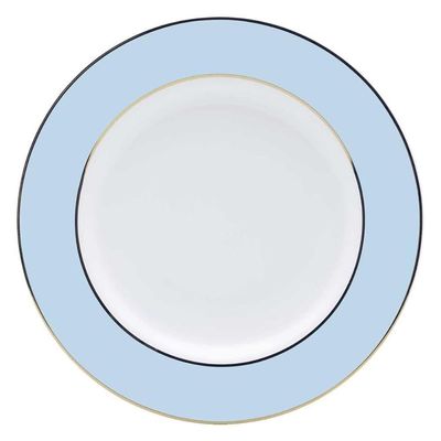 Jogo de Jantar Chá 30 Peças Porcelana Oxford Flamingo Classic Azul: Ouro