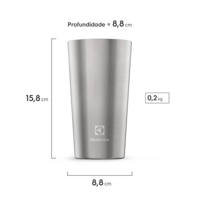 Copo Térmico de Cerveja e Chopp Electrolux Home Bar 560ml Inox N/A