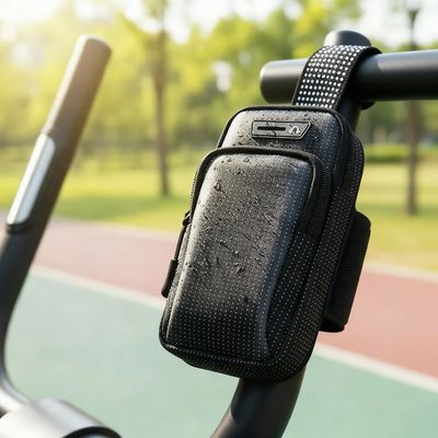 Bolsa de Braço Preta Esportiva Entrada para Fone de Ouvido