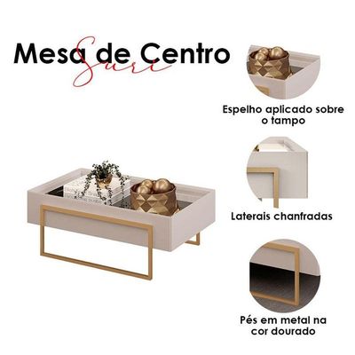 Aparador E Mesa De Centro Ambiente Suri Bali - Dj Móveis