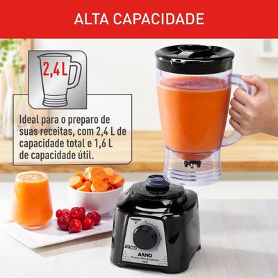 Liquidificador Arno Power Mix Essential LQ19 700W Jarra 2,4L 3 Velocidades Preto Preto / 110V