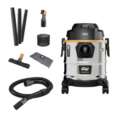 Aspirador de Pó e Água Wap GTW 1600W 12L com Função Sopra Folhas Inox com Preto / 110V