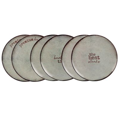 Jogo de Pratos Porcelana Churrasco Rustic 28cm 6 Peças - Tramontina 96950/277