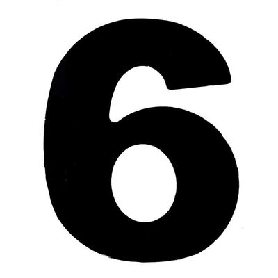 Número 6 Em Acm Preto 185mm - 685-6 - Numeral