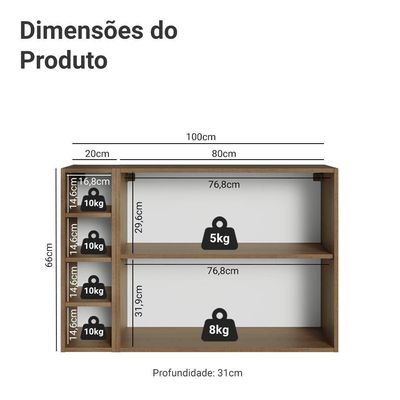 Buffet Aparador Com Adega 100cm 2 Portas Vik Madesa 16 Rustic-azul