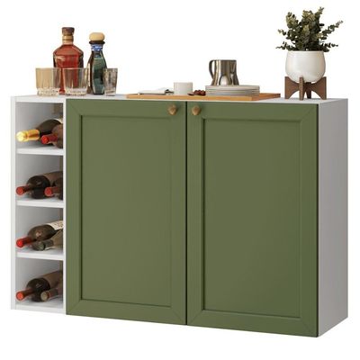 Buffet Aparador Com Adega 100cm 2 Portas Vik Madesa 16 Branco-verde