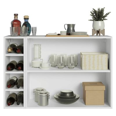 Buffet Aparador Com Adega 100cm 2 Portas Vik Madesa 16 Branco-azul
