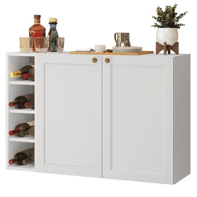 Buffet Aparador Com Adega 100cm 2 Portas Vik Madesa 16 Branco