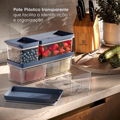 Kit 2 Organizadores de Geladeira Electrolux Experience com Escorredor 2,3L