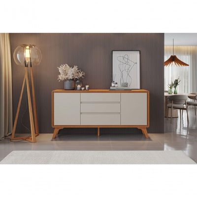 Buffet Sinus 2 Porta 3 Gavetas Mavaular Naturalle-off White