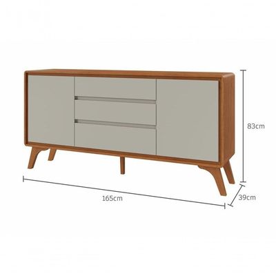 Buffet Sinus 2 Porta 3 Gavetas Mavaular Naturalle-off White