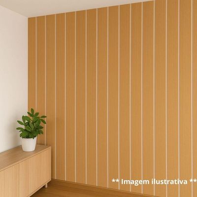 Painel Ripado Parede Versátil Kit 50 Placas Mdf 45 X 11 Cm Freijó