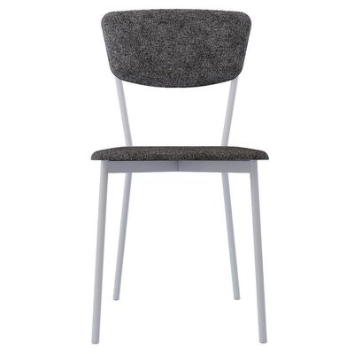 Cadeira Estofada Para Sala De Jantar Village Branco C01 Linho Prata - Lyam Decor