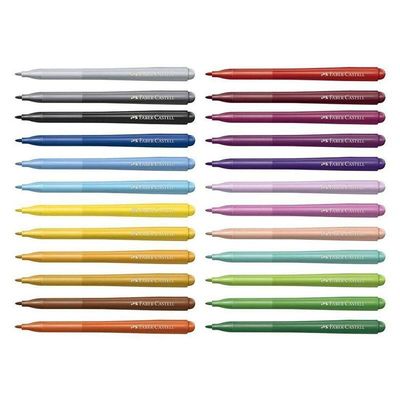 Canetinha Hidrográfica Ponta Vai E Vem 150124vvzf 24 Cores - Faber Castell