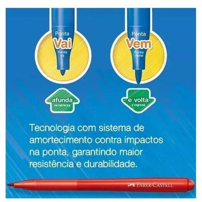 Canetinha Hidrográfica Ponta Vai E Vem 150124vvzf 24 Cores - Faber Castell