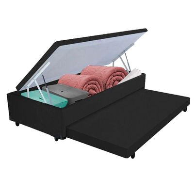 Bicama Box Baú Com Cama Auxiliar Solteiro 78x188x44 Preto