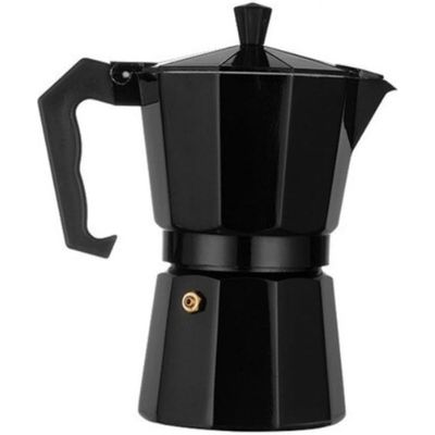 Cafeteira Italiana 6 Xícaras Café Chaleira Aluminio Preta Expresso BCS