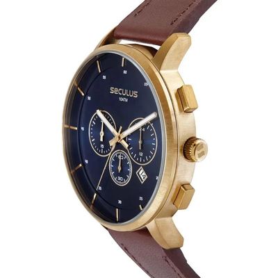 Relógio Seculus Masculino Ref: 44282gpsvdc2 Cronógrafo Dourado