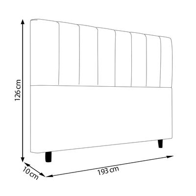 Cabeceira Decorativa Udine King 193cm Veludo Marrom - Gran Belo