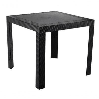 Mesa Quadrada Rattan Montavel Preta Plastico Plasnew
