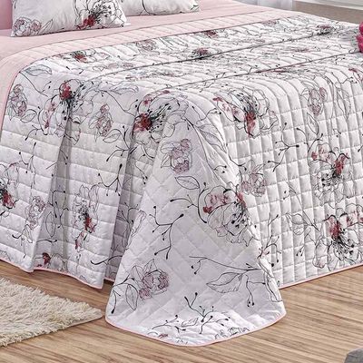 Kit Cobre Leito Colcha Tunes King 3 Peças Estampado 180 Fios - Malta