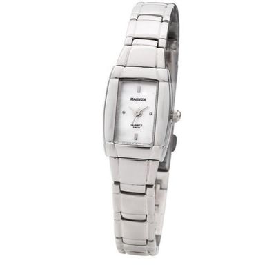 Relógio Magnum Feminino Ref: Ma28716q Retangular Prateado