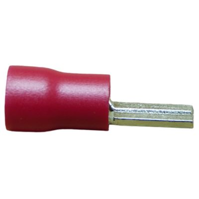 Terminal Compressão Reto 10 Mm Macho Simples C/ Capa Plastica Vermelho