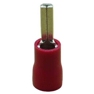 Terminal Compressão Reto 10 Mm Macho Simples C/ Capa Plastica Vermelho
