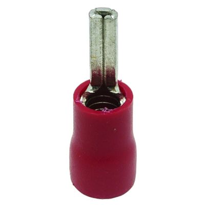 Terminal Compressão Reto 10 Mm Macho Simples C/ Capa Plastica Vermelho