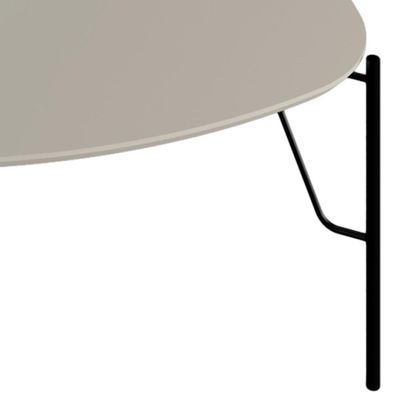 Mesa de Centro Para Sala de Estar Alta Pés Industrial Preto Alef I03 Grigio - Lyam Decor