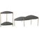 Kit 02 Mesas de Centro e 01 Mesa Lateral Pés Metálicos Adek A03 Nero Dourado - Lyam Decor