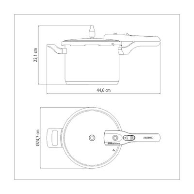 Panela de Pressão Tramontina Brava em Aço Inox com Fundo Triplo 22 cm 6 L